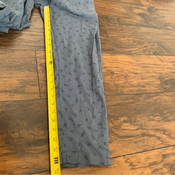 The Nines by HATCH 3/4 Sleeve Button-Front Maternity Jumpsuit Indigo Floral - Picture 7 of 11